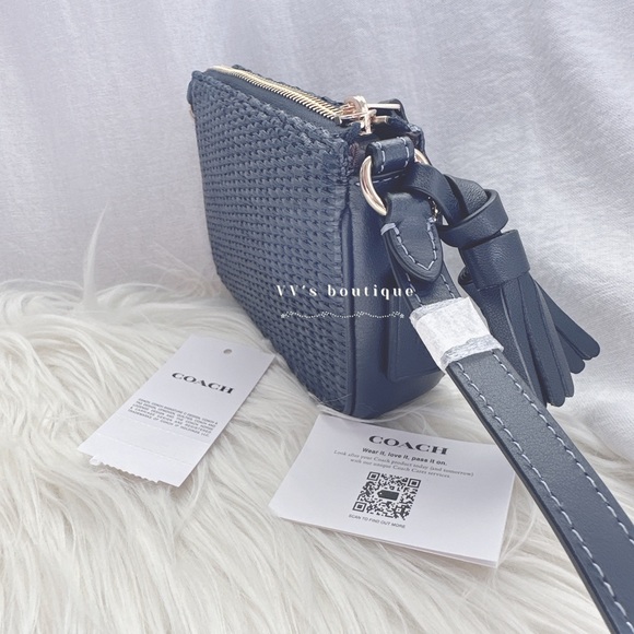 NWT Coach Nolita 15 In Straw Wristlet Midnight Navy CH215 - Picture 6 of 8
